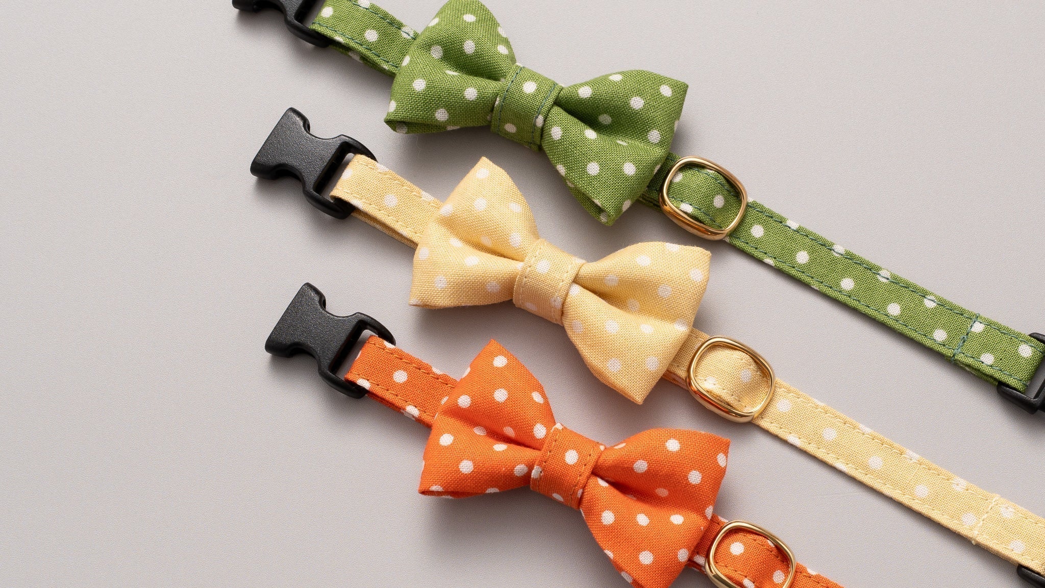 新商品】ドット柄の首輪がリニューアル！コットン100％で子猫から