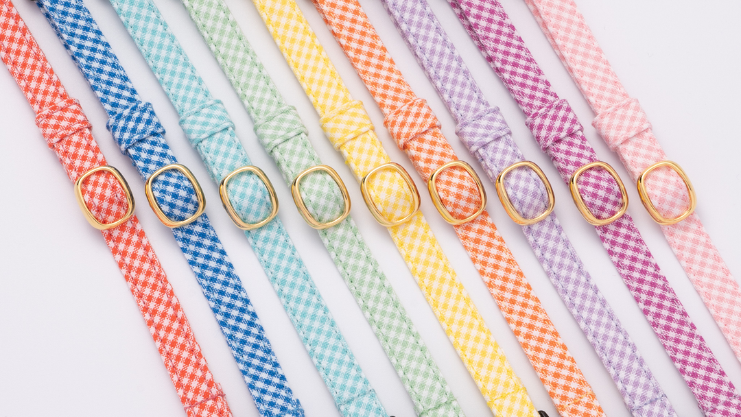 猫首輪 ギンガムチェック