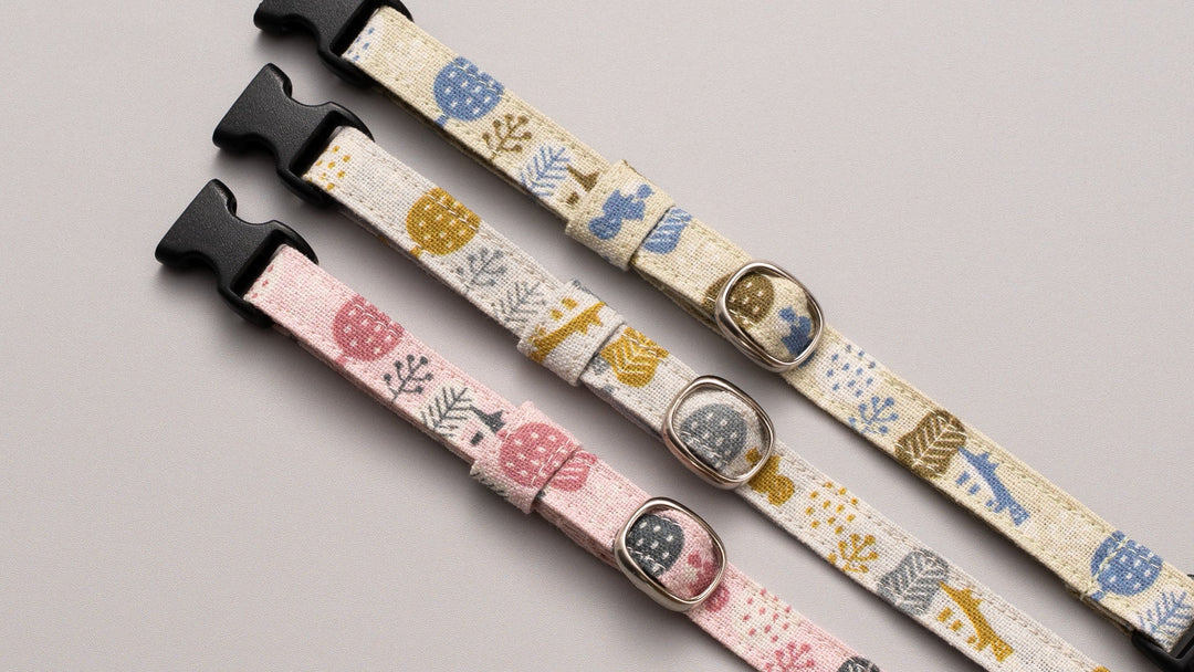 グラフィック猫首輪 森の小さな住人たち 〜キツネとリス〜