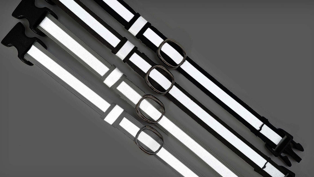 猫首輪 光に反射するリフレクター