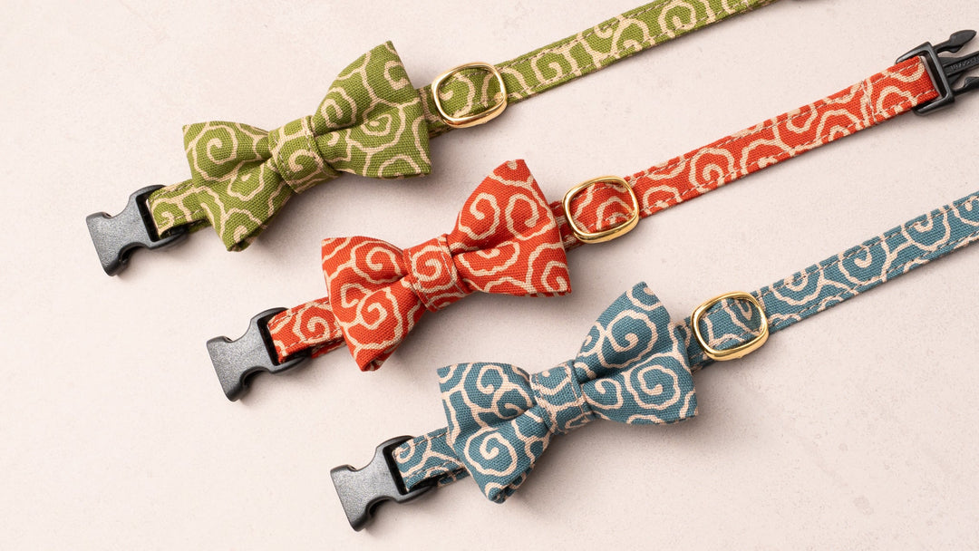 猫首輪 唐草うずまき