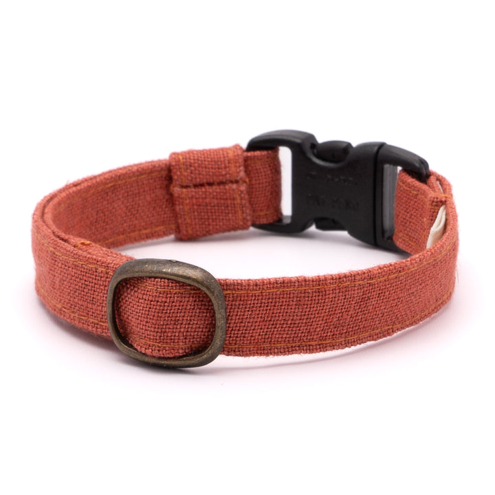 猫首輪 MUJIベルギーリネン オレンジ