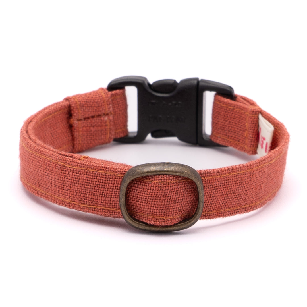 猫首輪 MUJIベルギーリネン オレンジ