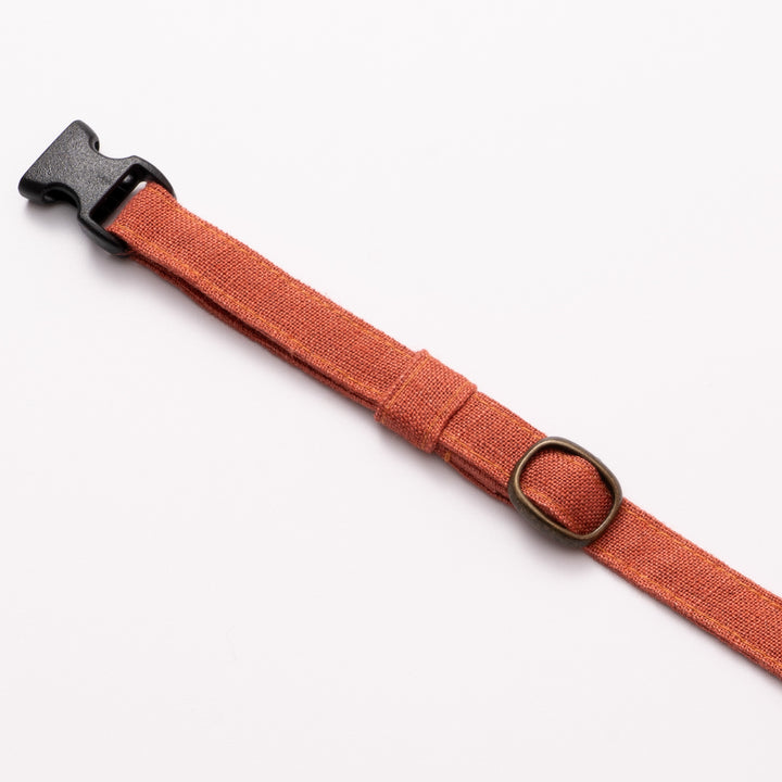 猫首輪 MUJIベルギーリネン オレンジ