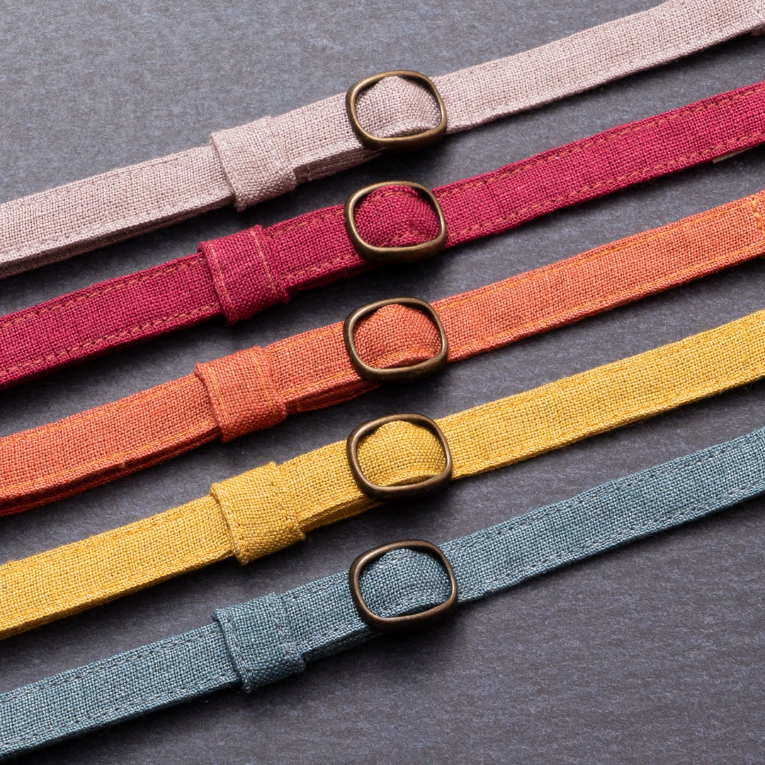 猫首輪 MUJIベルギーリネン オレンジ