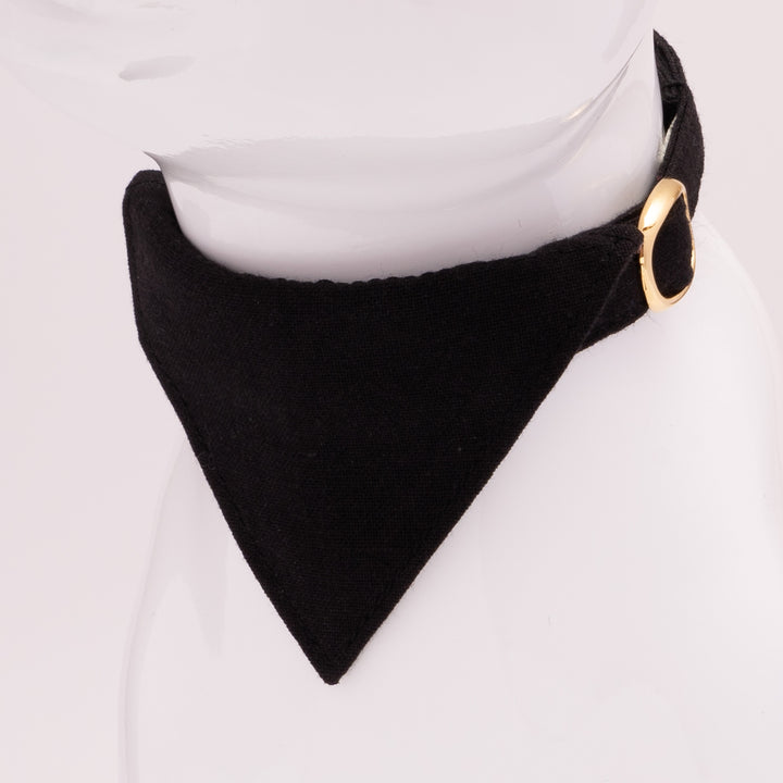 バンダナ付き猫首輪 MUJIコットンプレーン 黒