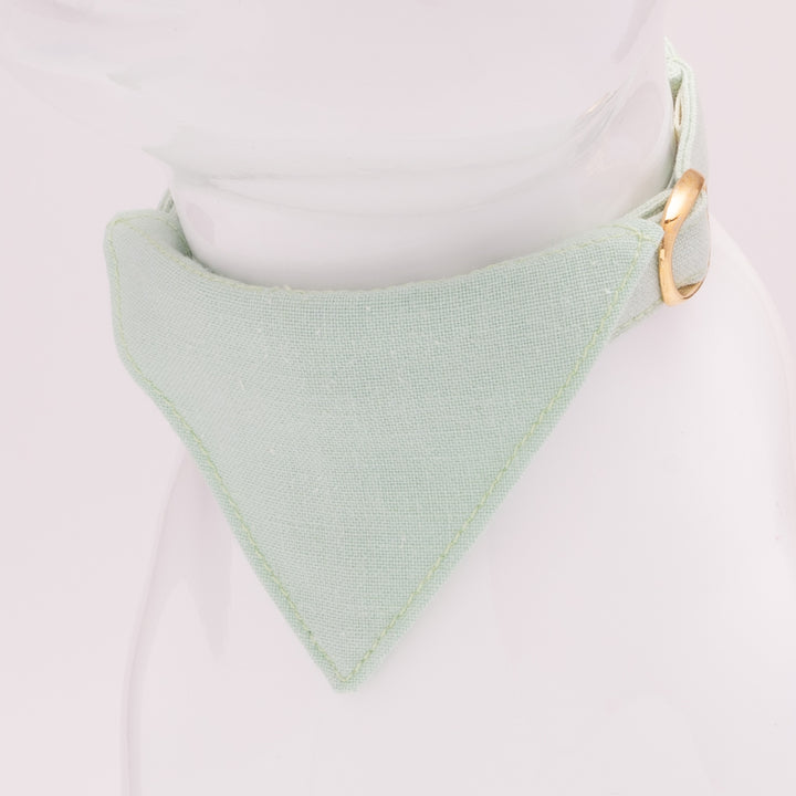 バンダナ付き猫首輪 MUJIコットンプレーン 浅緑