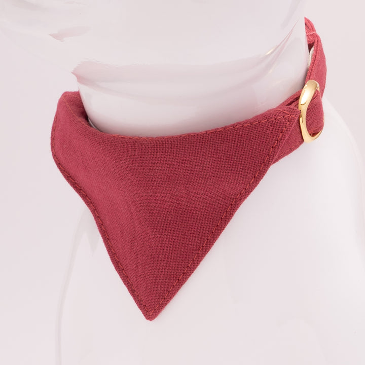 バンダナ付き猫首輪 MUJIコットンプレーン さつまいも