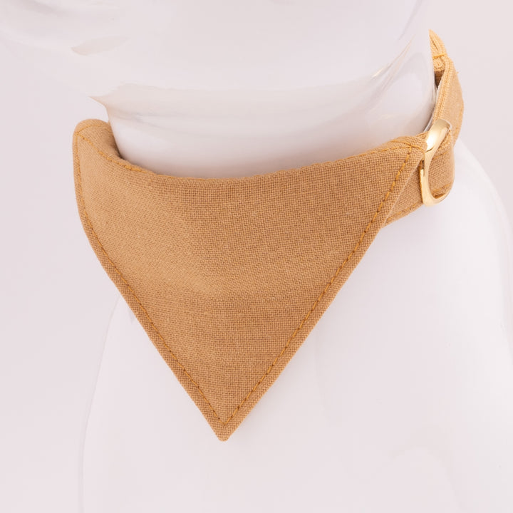 バンダナ付き猫首輪 MUJIコットンプレーン 山吹