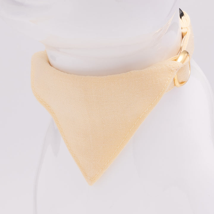 バンダナ付き猫首輪 MUJIコットンプレーン 玉子