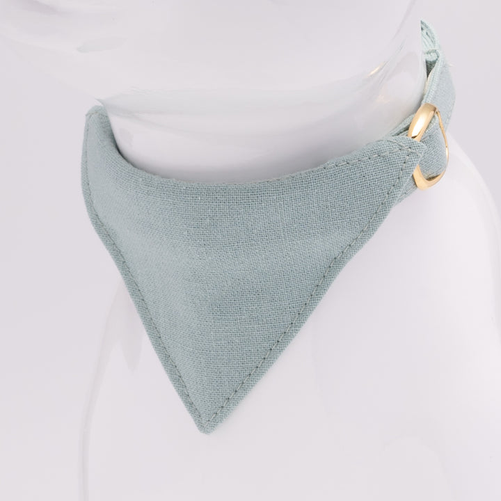 バンダナ付き猫首輪 MUJIコットンプレーン 柳染