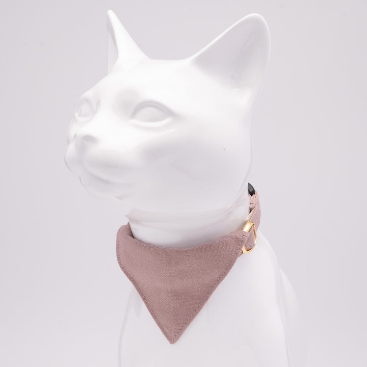 バンダナ付き猫首輪 MUJIコットンプレーン 紀州茶