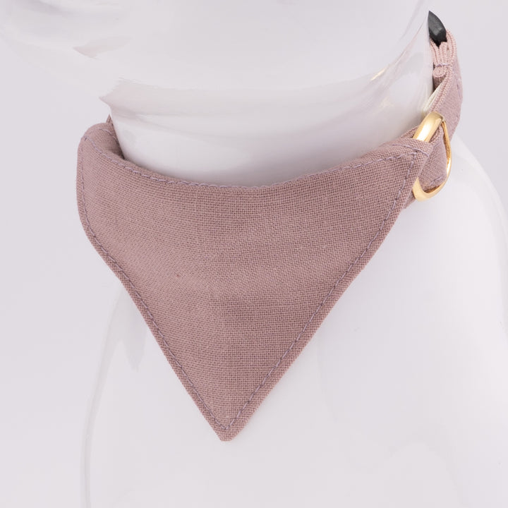 バンダナ付き猫首輪 MUJIコットンプレーン 紀州茶