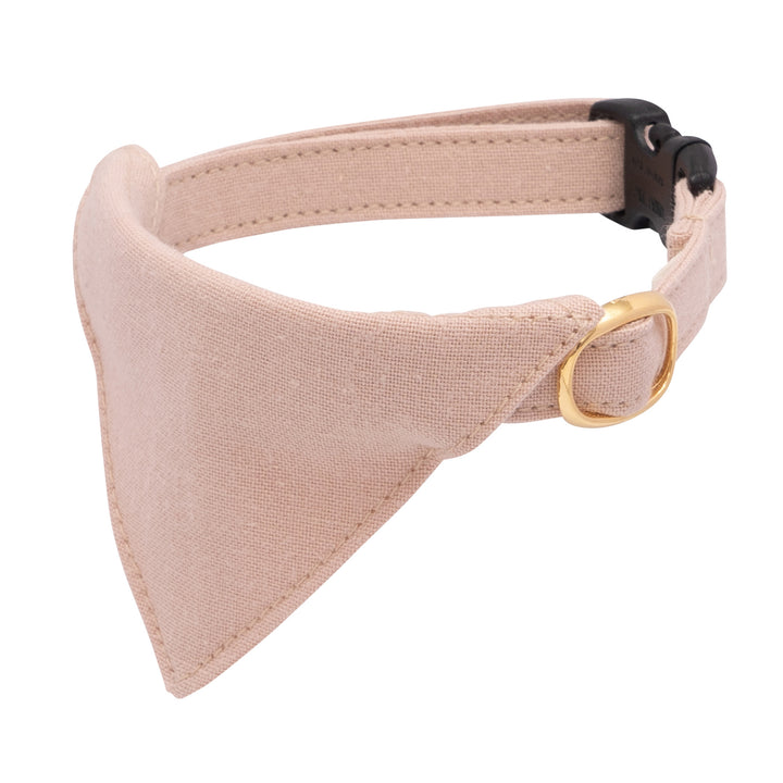 バンダナ付き猫首輪 MUJIコットンプレーン 亜麻