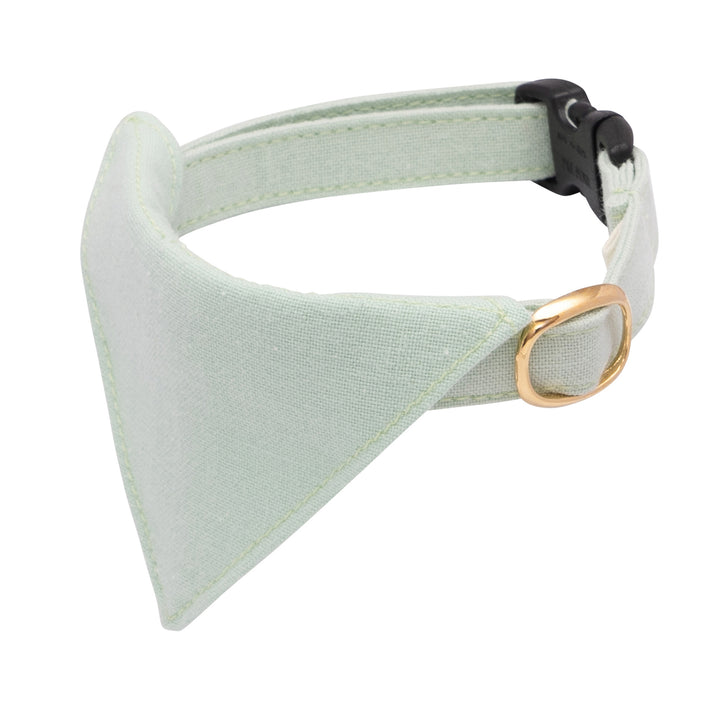 バンダナ付き猫首輪 MUJIコットンプレーン 浅緑
