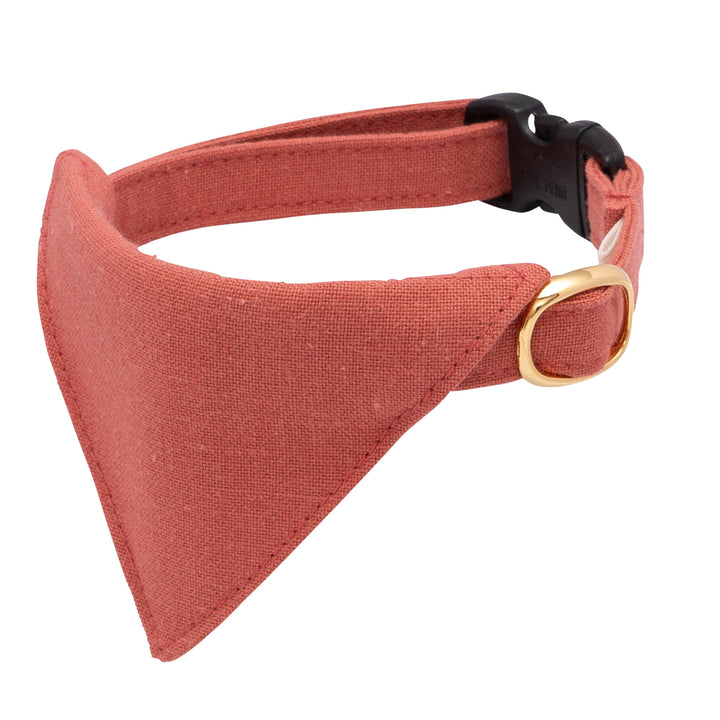 バンダナ付き猫首輪 MUJIコットンプレーン 朱色