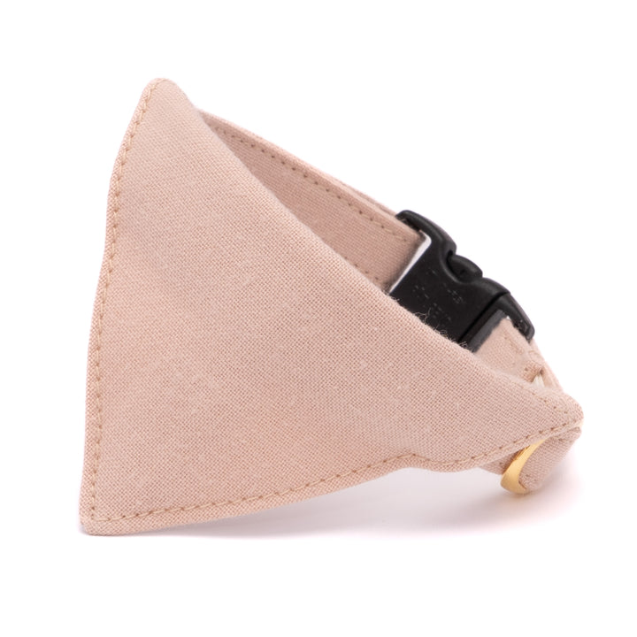 バンダナ付き猫首輪 MUJIコットンプレーン 亜麻