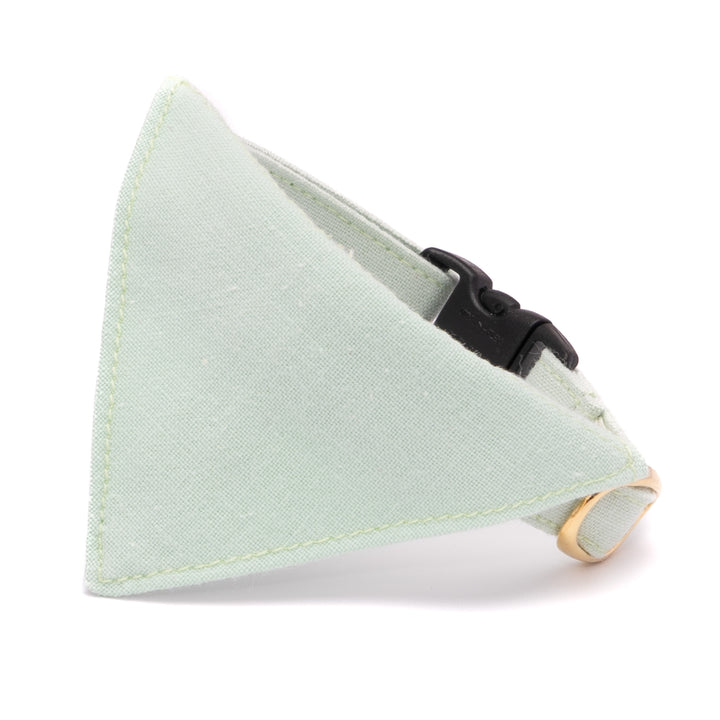 バンダナ付き猫首輪 MUJIコットンプレーン 浅緑