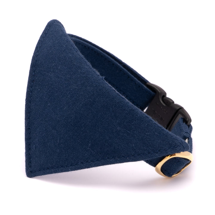 バンダナ付き猫首輪 MUJIコットンプレーン 紺
