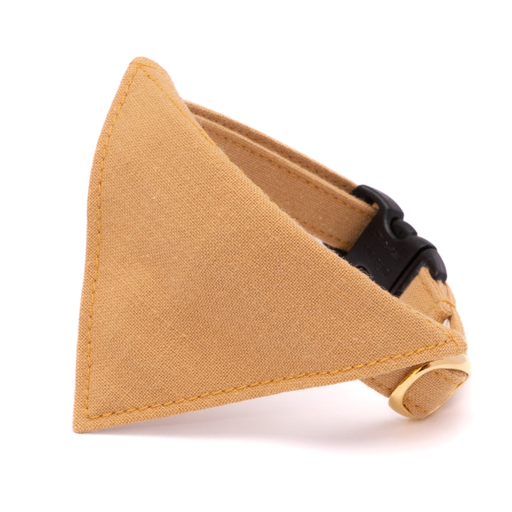 バンダナ付き猫首輪 MUJIコットンプレーン 山吹