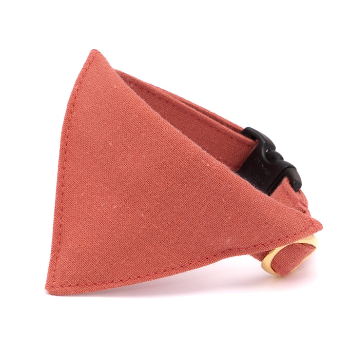 バンダナ付き猫首輪 MUJIコットンプレーン 朱色