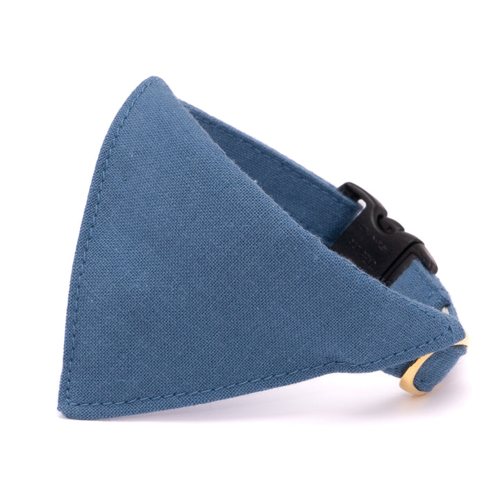 バンダナ付き猫首輪 MUJIコットンプレーン 露草