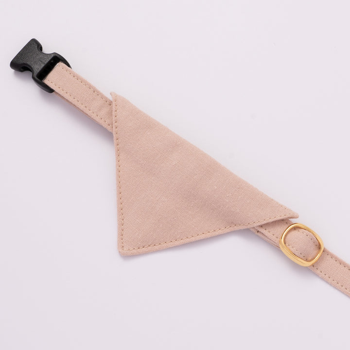 バンダナ付き猫首輪 MUJIコットンプレーン 亜麻