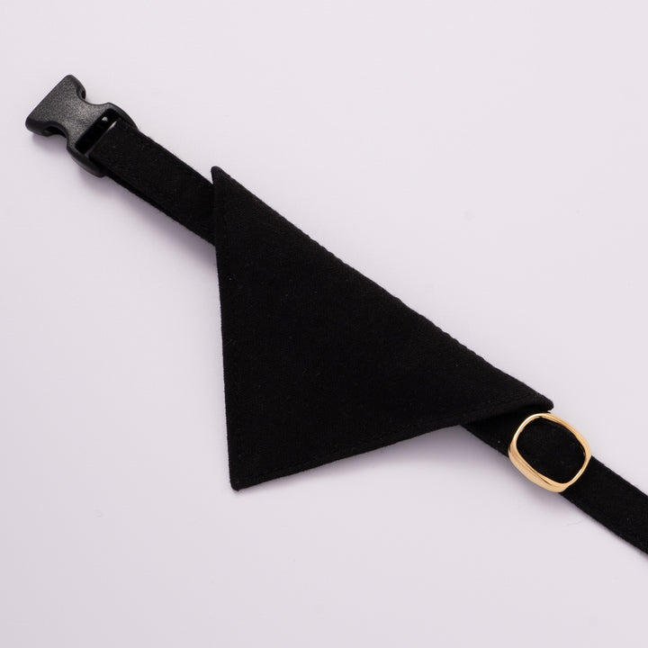 バンダナ付き猫首輪 MUJIコットンプレーン 黒