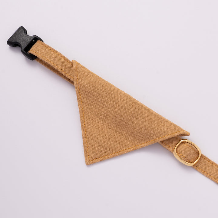 バンダナ付き猫首輪 MUJIコットンプレーン 山吹