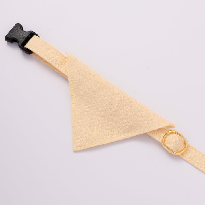 バンダナ付き猫首輪 MUJIコットンプレーン 玉子