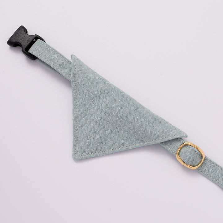 バンダナ付き猫首輪 MUJIコットンプレーン 柳染