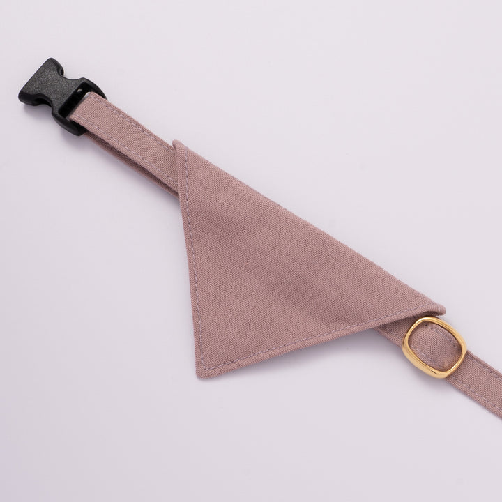 バンダナ付き猫首輪 MUJIコットンプレーン 紀州茶