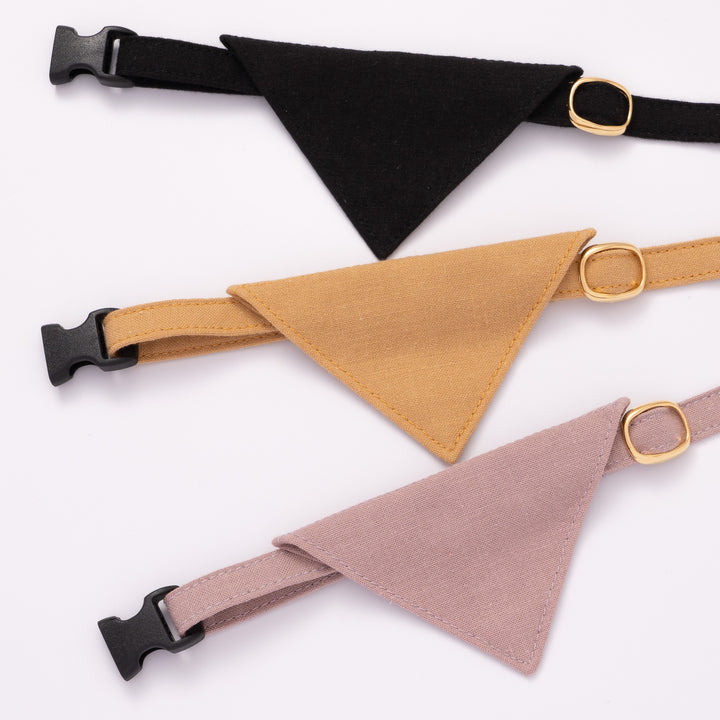 バンダナ付き猫首輪 MUJIコットンプレーン 山吹