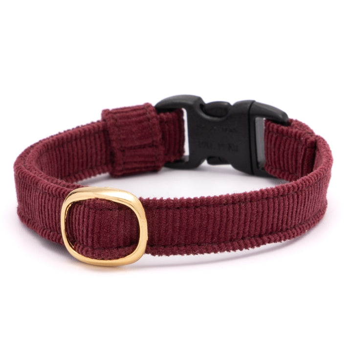 猫首輪 コットンコーデュロイ ボルドー