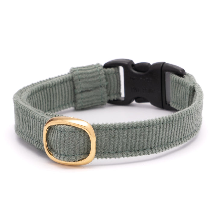 猫首輪 コットンコーデュロイ グリーン