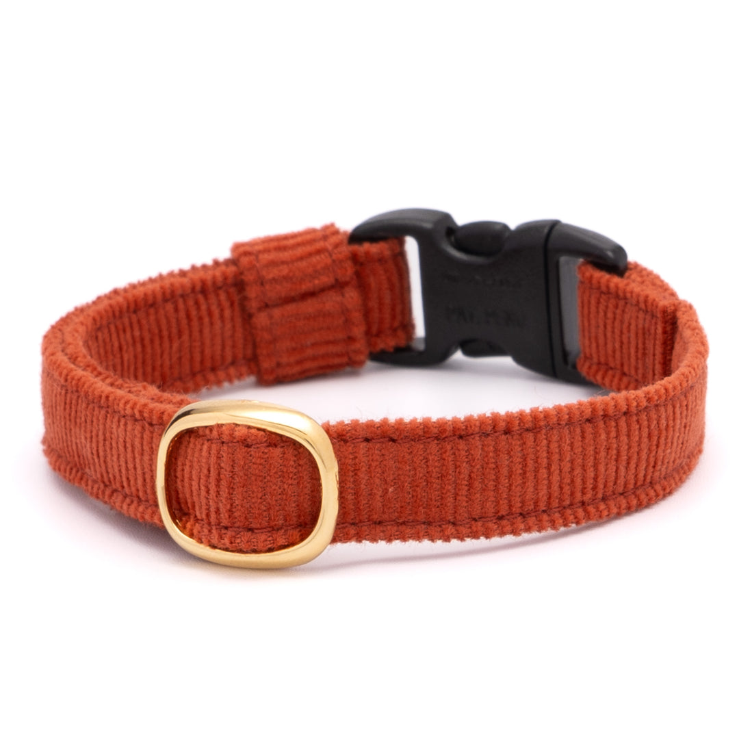 猫首輪 コットンコーデュロイ オレンジ