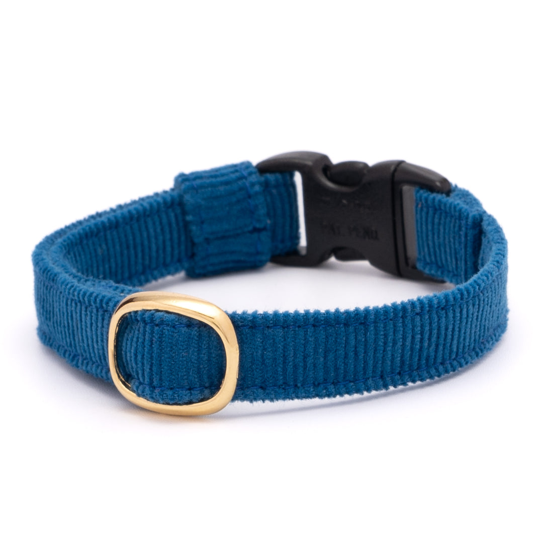 猫首輪 コットンコーデュロイ ブルー