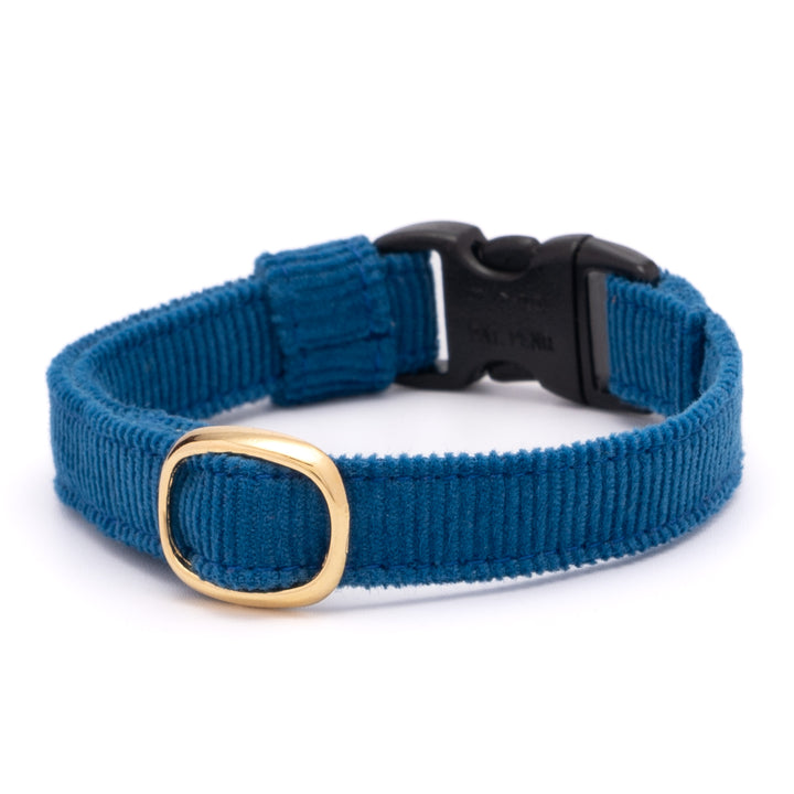 猫首輪 コットンコーデュロイ ブルー