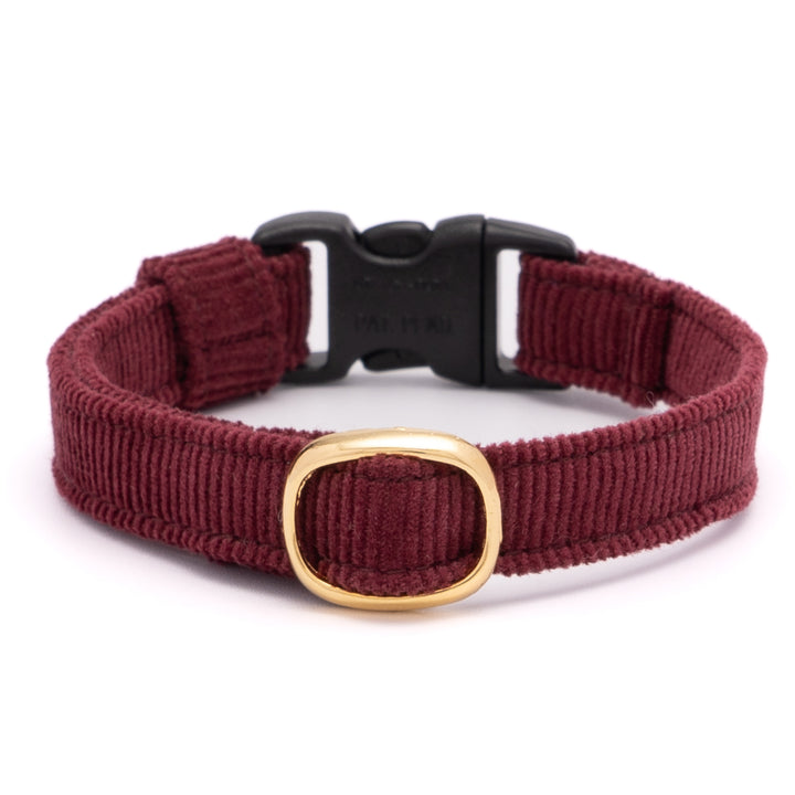 猫首輪 コットンコーデュロイ ボルドー