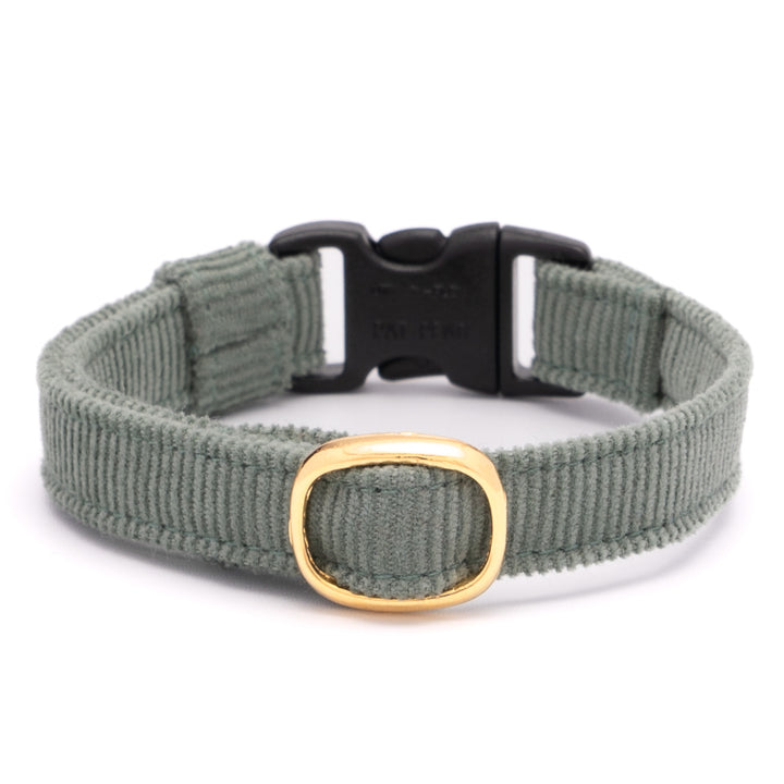 猫首輪 コットンコーデュロイ グリーン