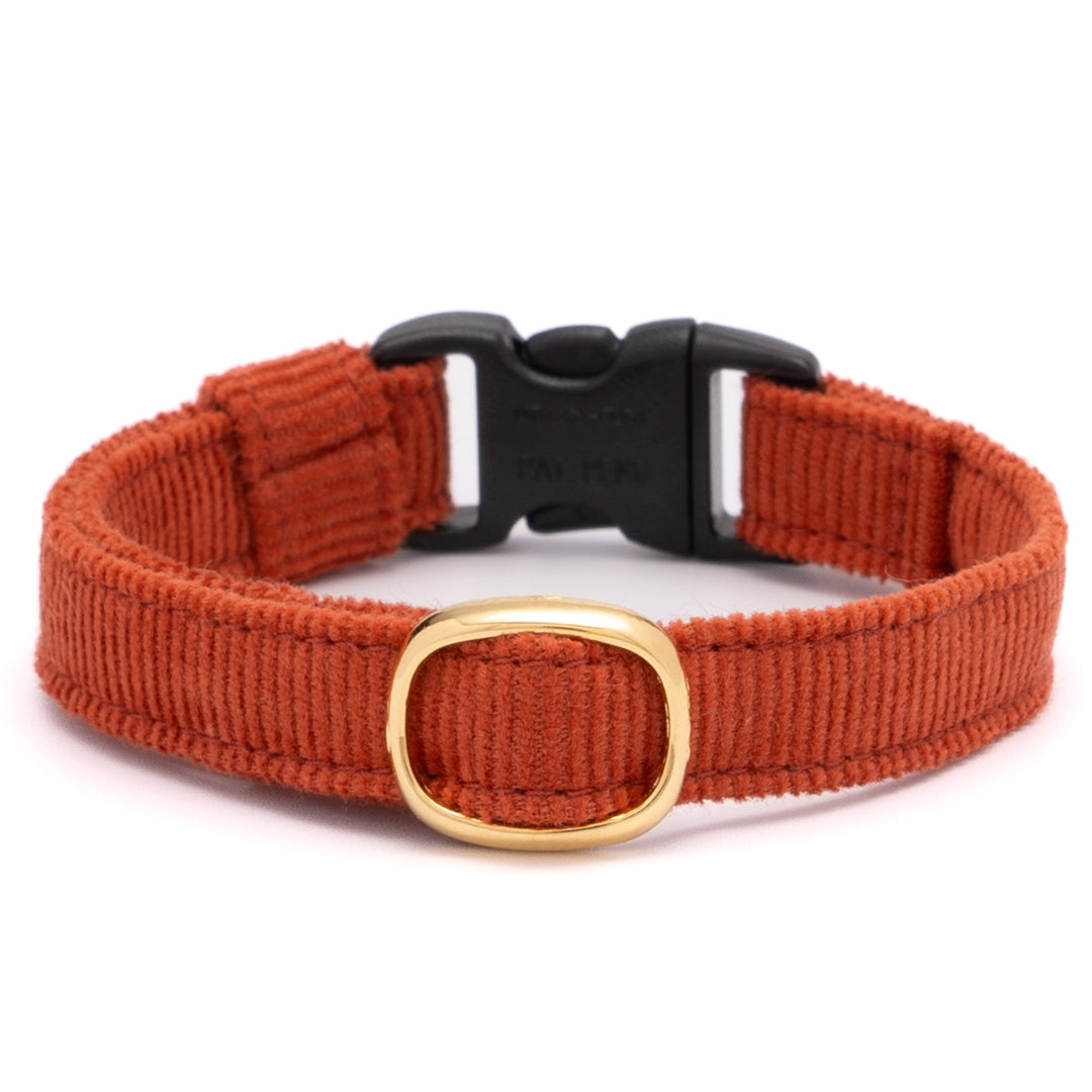 猫首輪 コットンコーデュロイ オレンジ