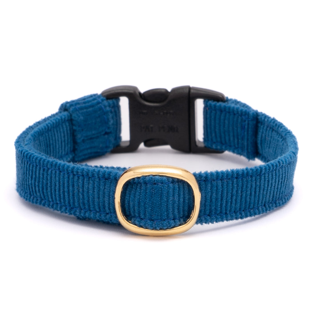 猫首輪 コットンコーデュロイ ブルー