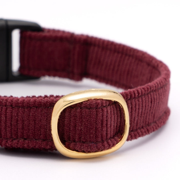 猫首輪 コットンコーデュロイ ボルドー