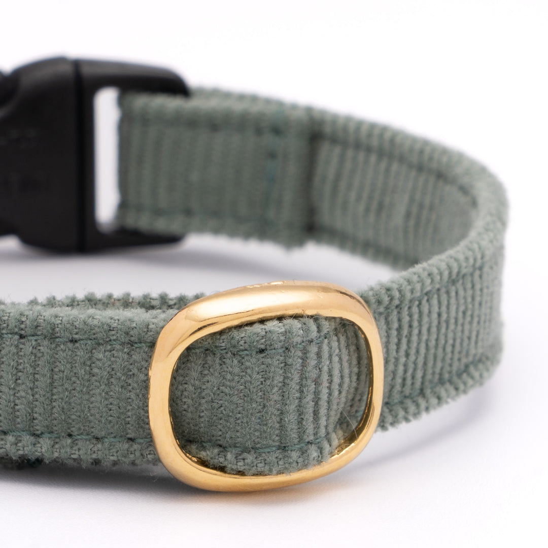 猫首輪 コットンコーデュロイ グリーン