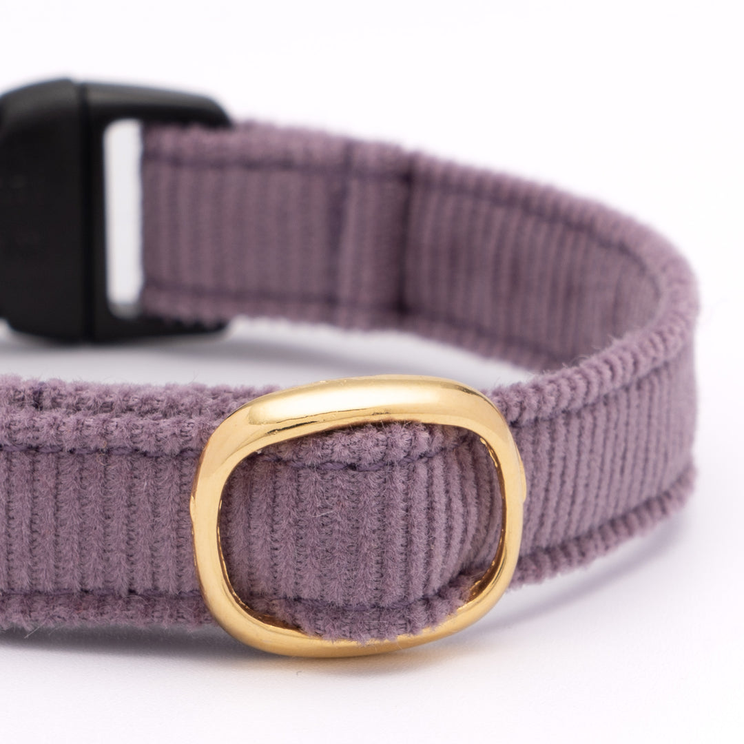 猫首輪 コットンコーデュロイ パープル