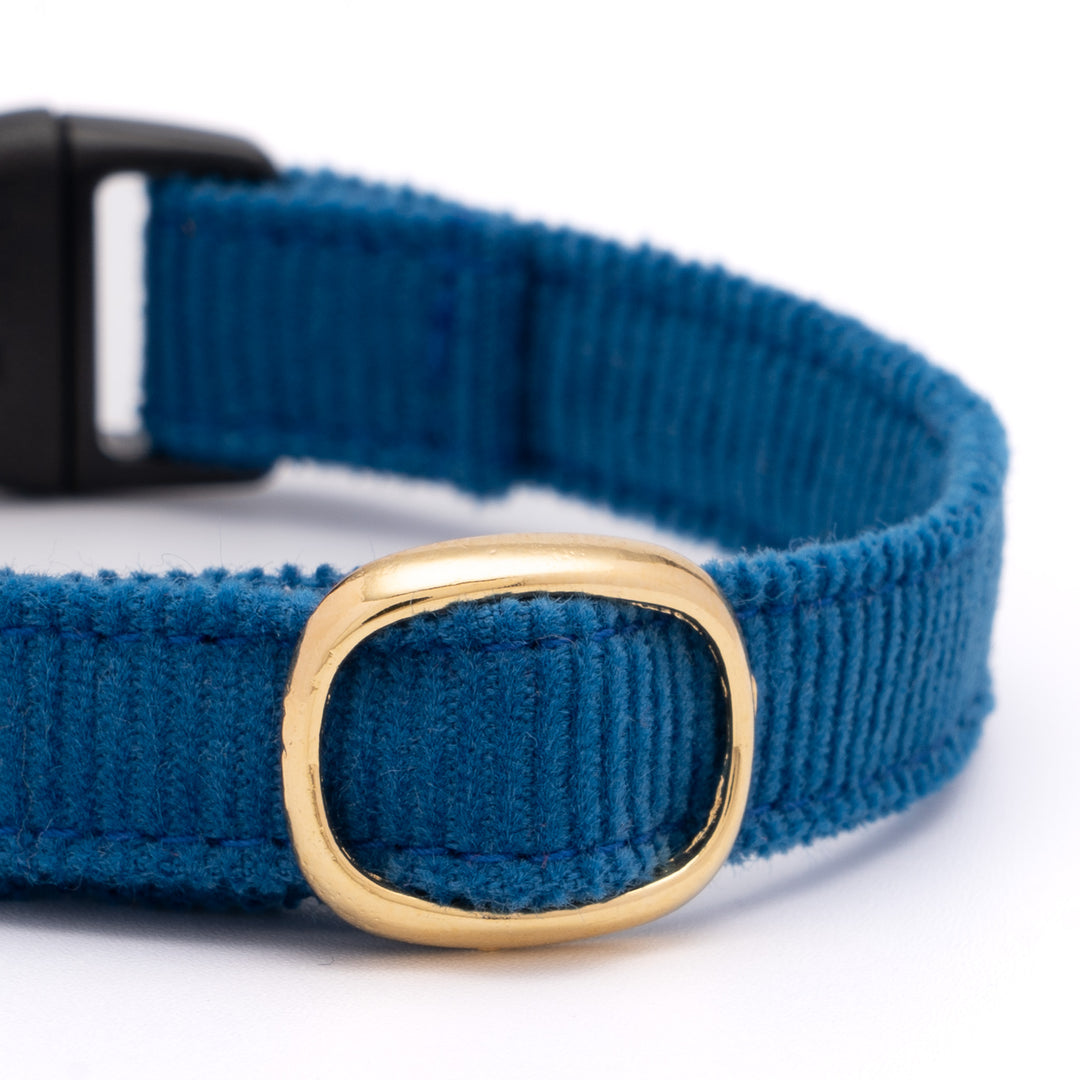 猫首輪 コットンコーデュロイ ブルー