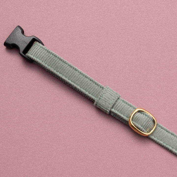 猫首輪 コットンコーデュロイ グリーン