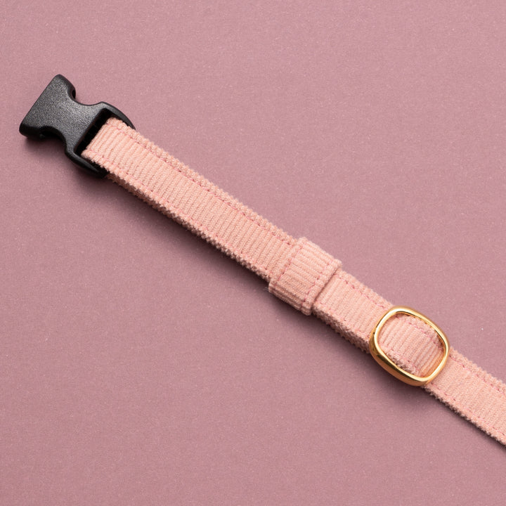 猫首輪 コットンコーデュロイ ピンク