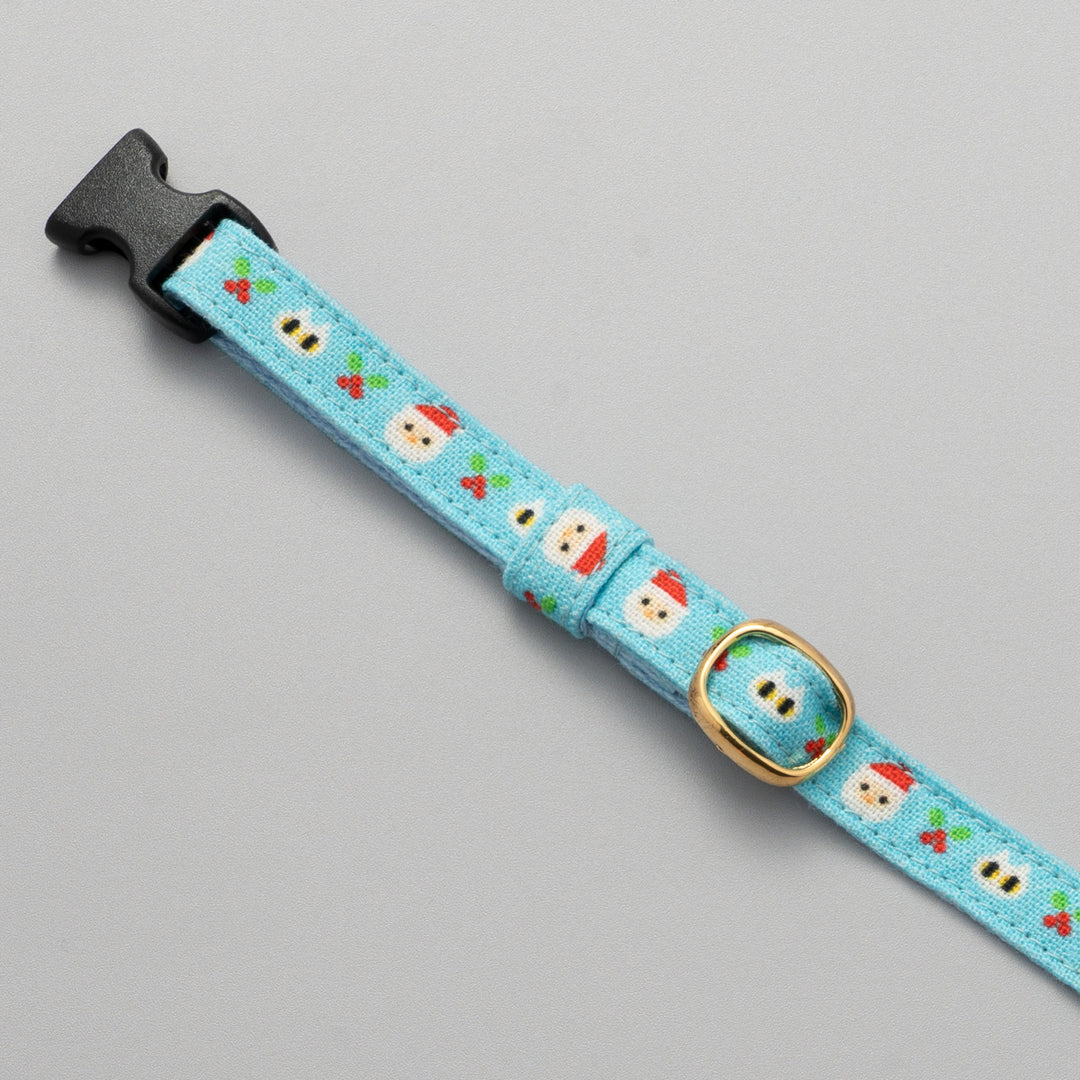 グラフィック猫首輪 サンタとねこ ターコイズ【限定モデル】