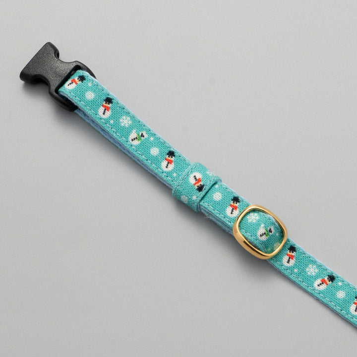 グラフィック猫首輪 雪だるま ターコイズ【限定モデル】